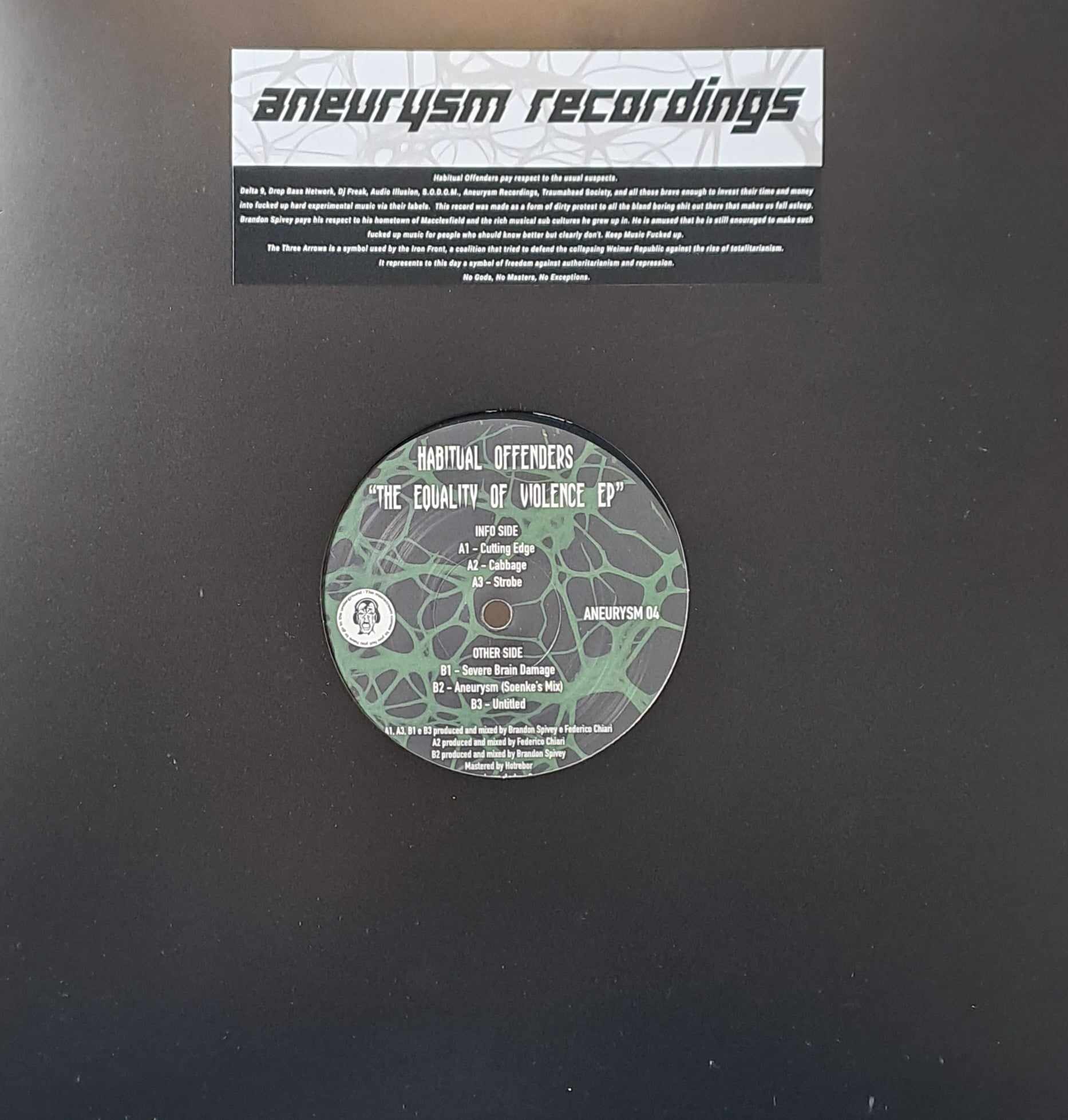 Aneurysm Recordings 04 (dernières copies en stock) - vinyle hardcore